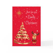 トナカイのクリスマスカロル歌手グリーティングカード