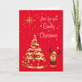 トナカイのクリスマスカロル歌手グリーティングカード カード