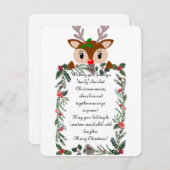 トナカイのクリスマスカード シーズンカード (正面/裏面)