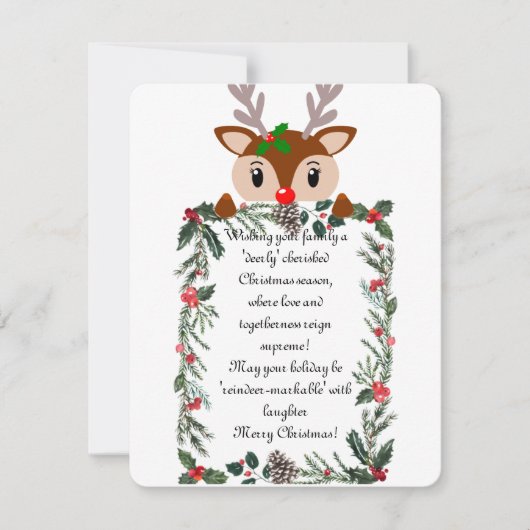 トナカイのクリスマスカード シーズンカード (正面)