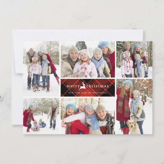 トナカイのクリスマスコラージュ シーズンカード (正面)