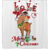 トナカイのクリスマスシャワーカーテン シャワーカーテン (正面)