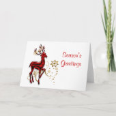 トナカイのクリスマスシーズンの挨拶が個人設定 シーズンカード (正面)
