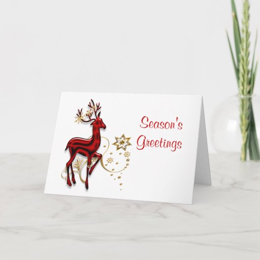 トナカイのクリスマスシーズンの挨拶が個人設定 シーズンカード (正面)