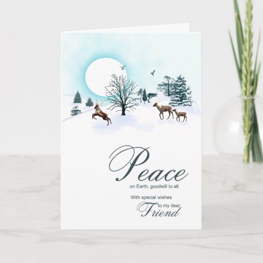 トナカイのクリスマスシーン シーズンカード (正面)