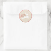 トナカイのクリスマスステッカー ラウンドシール (バッグ)