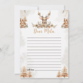 トナカイのクリスマスタイムカプセルノートメッセージカード サンキューカード (正面)