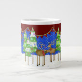 トナカイのクリスマスツリーのペナントバナーマグ ジャンボコーヒーマグカップ (正面)