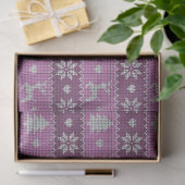 トナカイのクリスマスツリーハート紫のクリスマス 薄葉紙 (ギフト)