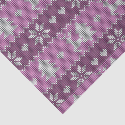 トナカイのクリスマスツリーハート紫のクリスマス 薄葉紙 (詳細)