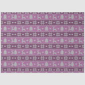 トナカイのクリスマスツリーハート紫のクリスマス 薄葉紙 (正面)