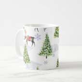 トナカイのクリスマスツリーパターン コーヒーマグカップ (正面左)