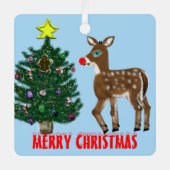 トナカイのクリスマスツリー メタルオーナメント (正面)