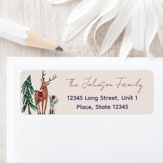トナカイのクリスマスツリー ラベル (インサイチュ)