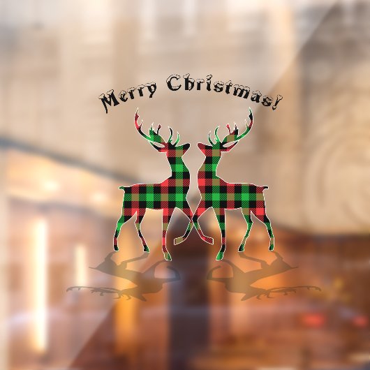 トナカイのクリスマスデコレーション幸せな顧客 ウィンドウサイン (シート2)