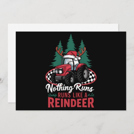 トナカイのクリスマストラクターみたいに何も走らない シーズンカード (正面/裏面)