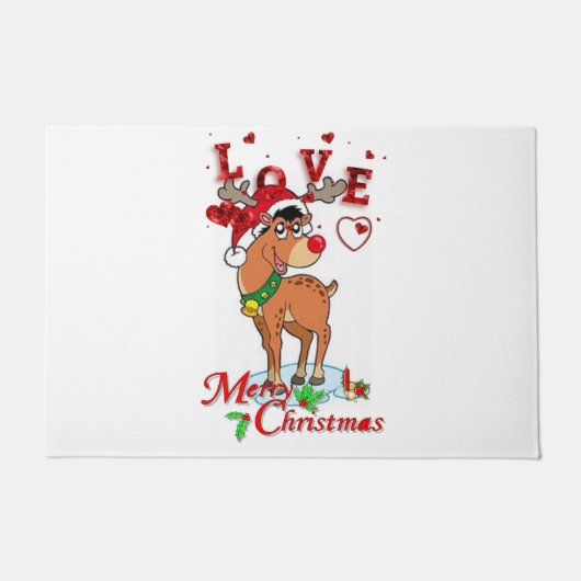トナカイのクリスマスドアマット ドアマット (正面)