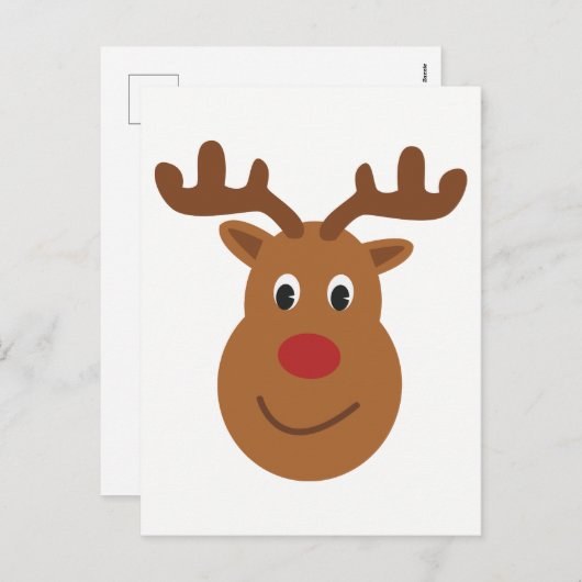 トナカイのクリスマスハガキ シーズンポストカード (正面/裏面)