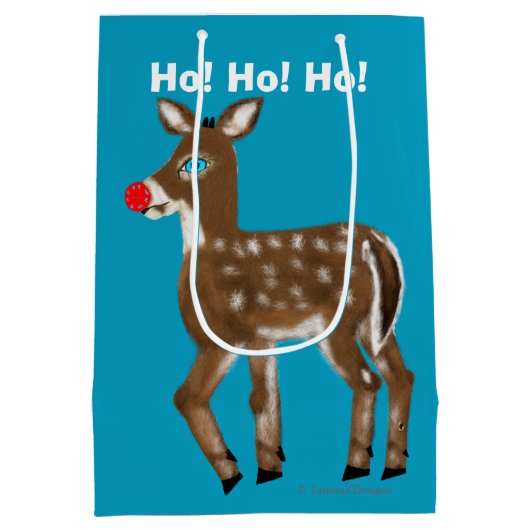 トナカイのクリスマスバッグ ミディアムペーパーバッグ (裏面)