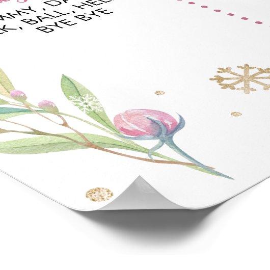 トナカイのクリスマスバースデーパーティーのマイルストーンポスター ポスター (角)