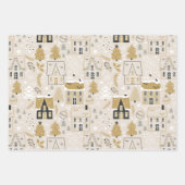 トナカイのクリスマスパターン ラッピングペーパーシート (正面2)