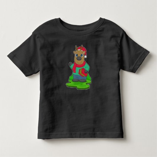 トナカイのクリスマスパッケージ トドラーTシャツ (正面)