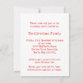 トナカイのクリスマスパーティの招待状ソフトブルーバック 招待状 (裏面)