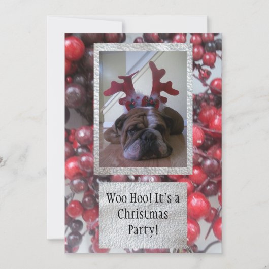 トナカイのクリスマスパーティの招待状 招待状 (正面)