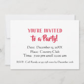 トナカイのクリスマスパーティの招待状 招待状 (裏面)