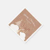 トナカイのクリスマスパーティーブラウン スタンダードカクテルナプキン (角)