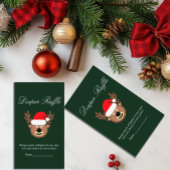 トナカイのクリスマスベビーシャワーおむつラッフルカード エンクロージャーカード