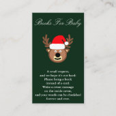 トナカイのクリスマスベビーシャワーブックベビーカード エンクロージャーカード (正面)