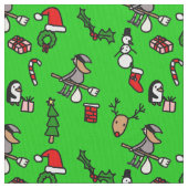 トナカイのクリスマスベファナ ファブリック (クローズアップ)