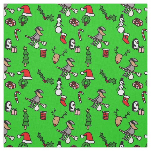 トナカイのクリスマスベファナ ファブリック (見本)