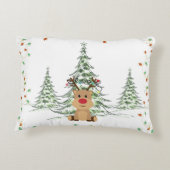 トナカイのクリスマスホリデーライトウィンターツリー アクセントクッション (裏面)