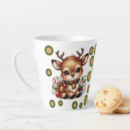 トナカイのクリスマスマグカップと名前 – ラテマグカップ カフェラテマグ