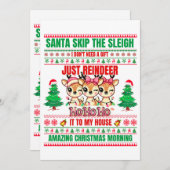 トナカイのクリスマスメリークリスマス シーズンカード (正面/裏面)