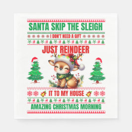 トナカイのクリスマスメリークリスマス スタンダードランチョンナプキン