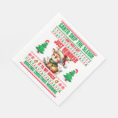 トナカイのクリスマスメリークリスマス スタンダードランチョンナプキン (角)