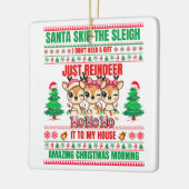 トナカイのクリスマスメリークリスマス セラミックオーナメント (左)