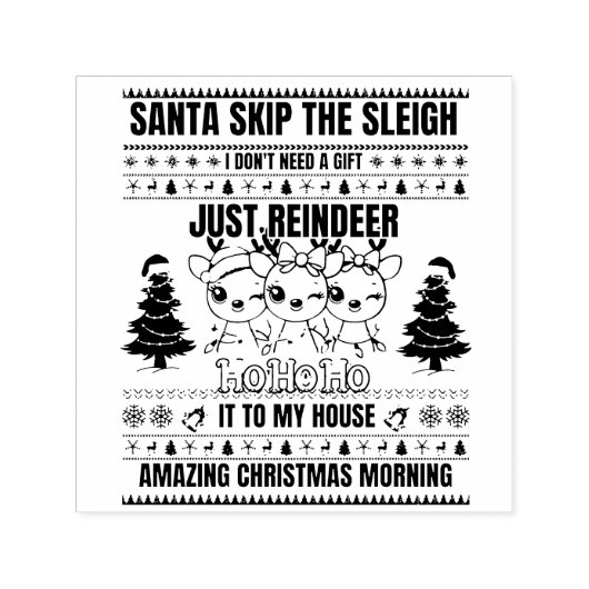 トナカイのクリスマスメリークリスマス セルフインキングスタンプ (デザイン)