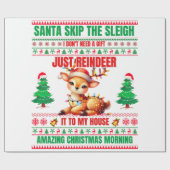 トナカイのクリスマスメリークリスマス ラッピングペーパー (フラット)