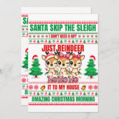 トナカイのクリスマスメリークリスマス 招待状 (正面/裏面)