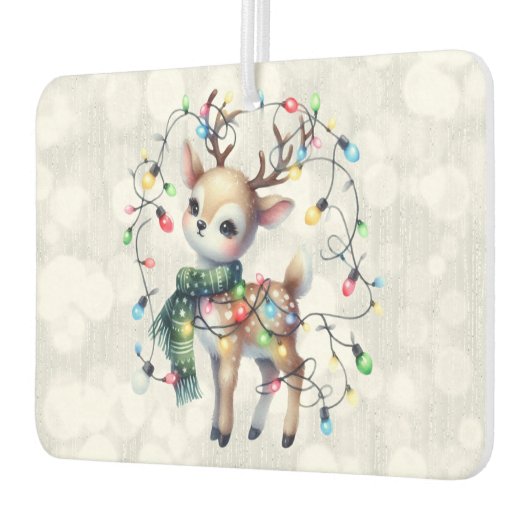 トナカイのクリスマスライトキラキラ カーエアーフレッシュナー (左)