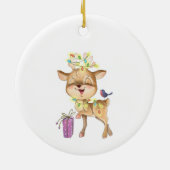 トナカイのクリスマスライト セラミックオーナメント (裏面)