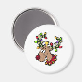 トナカイのクリスマスライト マグネット (正面/裏面)