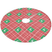 トナカイのクリスマスレッドグリーンホワイトトウィズプレイド フリース ツリースカート (アングル)