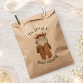 トナカイのクリスマス冬の赤ちゃんシャワー フェイバーバッグ (クリップ留めされた状態)