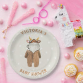 トナカイのクリスマス冬の赤ちゃんシャワー ペーパープレート (パーティー)