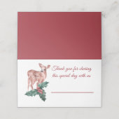 トナカイのクリスマス冬の赤結婚の鹿のフローラ プレイスカード (外部開封)